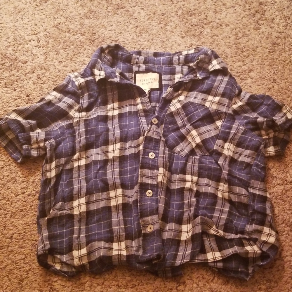 Short sleeve button down crop Flannel from F21!